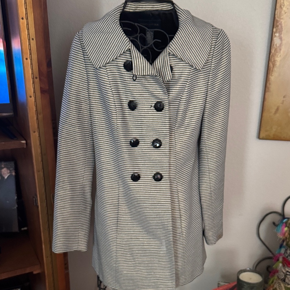 Banana Republic Striped Women's Double-Breasted Coat XS